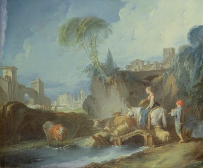 Crossing the Bridge, Late 1730s by François Boucher